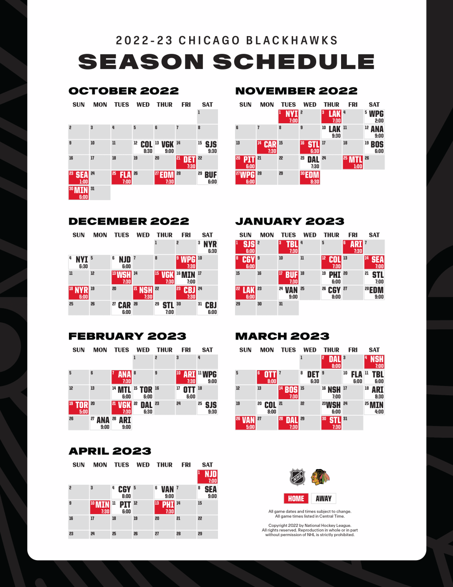 Chicago Blackhawks 2022 23 Schedule