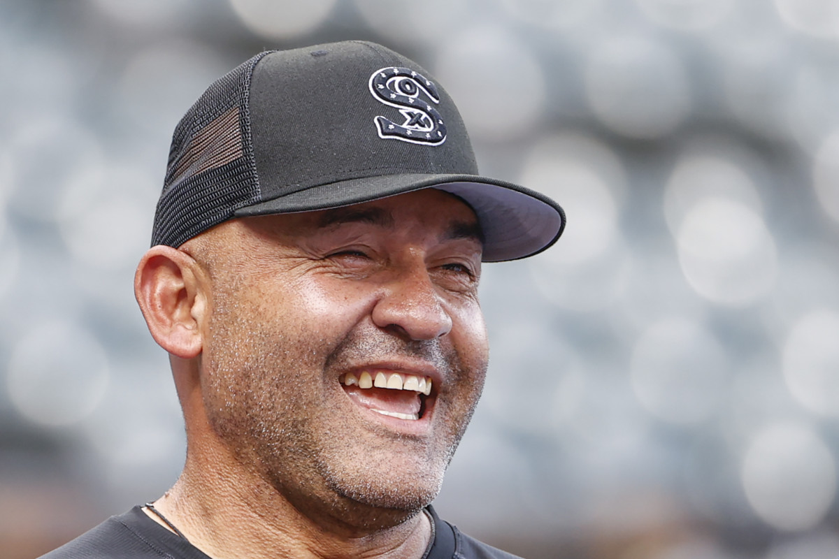 Sep 2, 2022; Chicago, Illinois, USA; Chicago White Sox acting manager Miguel Cairo smiles before a baseball game against Minnesota Twins at Guaranteed Rate Field.