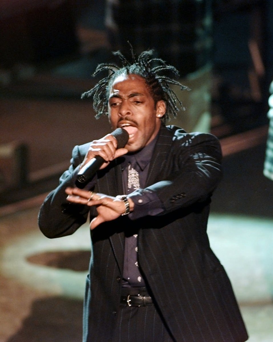 Coolio performing at the 1996 Grammy Awards