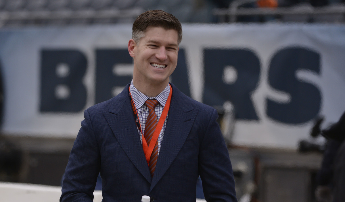Jan 3, 2016; Chicago, IL, USA; Chicago Bears general manager Ryan Pace before the game against the Detroit Lions at Soldier Field.