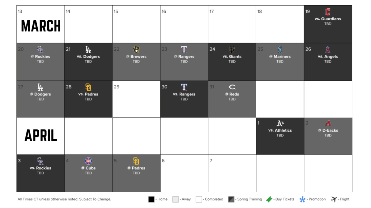 White Sox 2022 Spring Training Schedule