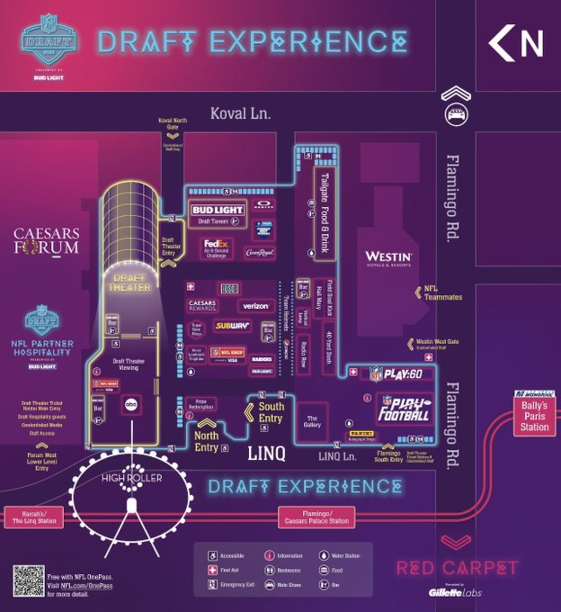 2022 NFL Draft Experience Las Vegas Map