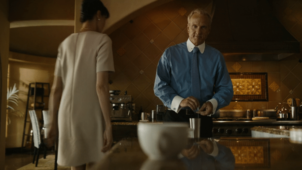 Howard Hamlin and his wife in the kitchen. Howard made her a latte to drink and is making himself tea. 

-Better Call Saul S06E06 'Axe and Grind'